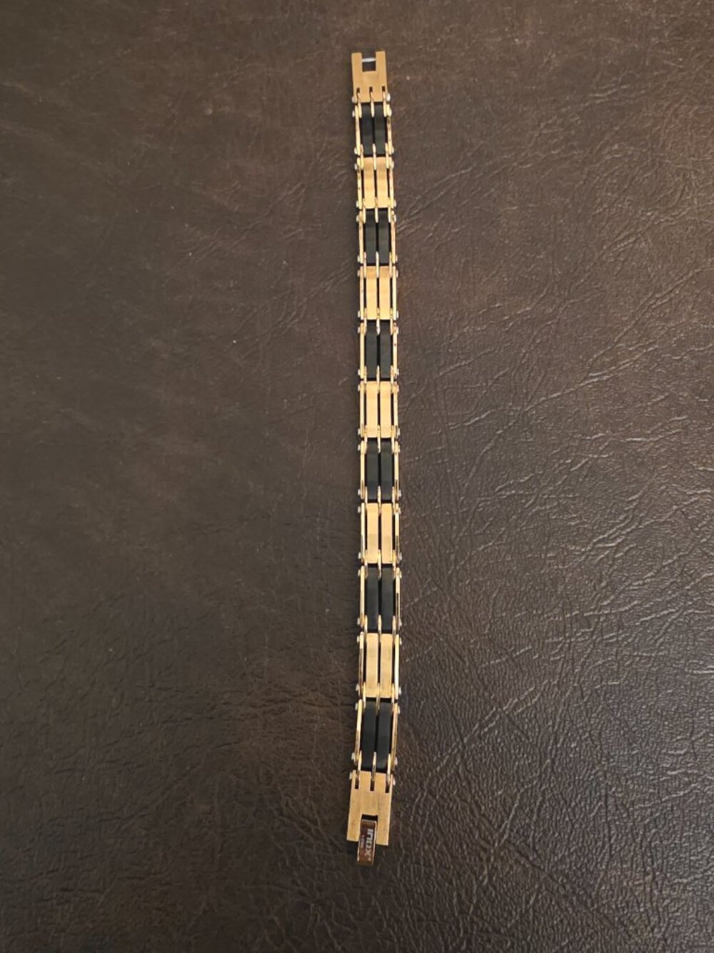 Inox Men's Bracelet made of gold and black stainless steel  (Preowned)